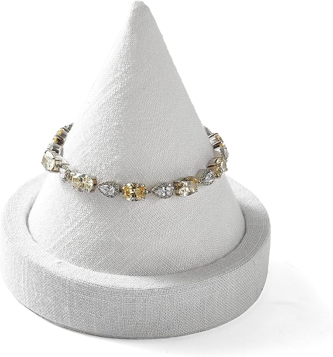 Oirlv Linen Single Bracelet Display Stand Professional Jewelry Stand for Bangle Bracelet Watch (Creamy-white,Linen)