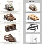 4 Set Large Wooden Tiered Riser Display Stands for Vendor Events,Stackable Perfume Organizer Cologne Stand for Men Women,Wooden Cupcake Dessert Stand,Wood Dessert Table Display Set,Food Display Risers for Party（12-11.2-10.4-9.6IN）
