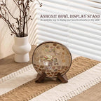 Bowl Stands for Display, 3.5 Inch Plate Holder, Wooden Easel Frame Holder, Display Stand for Large Deep Platters and Dishes, 3.5" H x 4.8" W x 4" D (For Bowls under 2.5" in Depth)