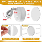 Hortsun 6 Pcs Mini Battery Operated Spotlights with 3 Remote Indoor Plant Wireless LED Spot Lights Rotatable Dimmable Accent Picture Lights for Wall Artwork Painting Display(White)