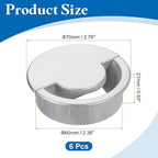 uxcell 6 Pcs Desk Grommet, 60 Mm/2.36 Inch Cable Wire Grommet Organizer, Desk Hole Cover for Home Office Computer Equipment, Silver