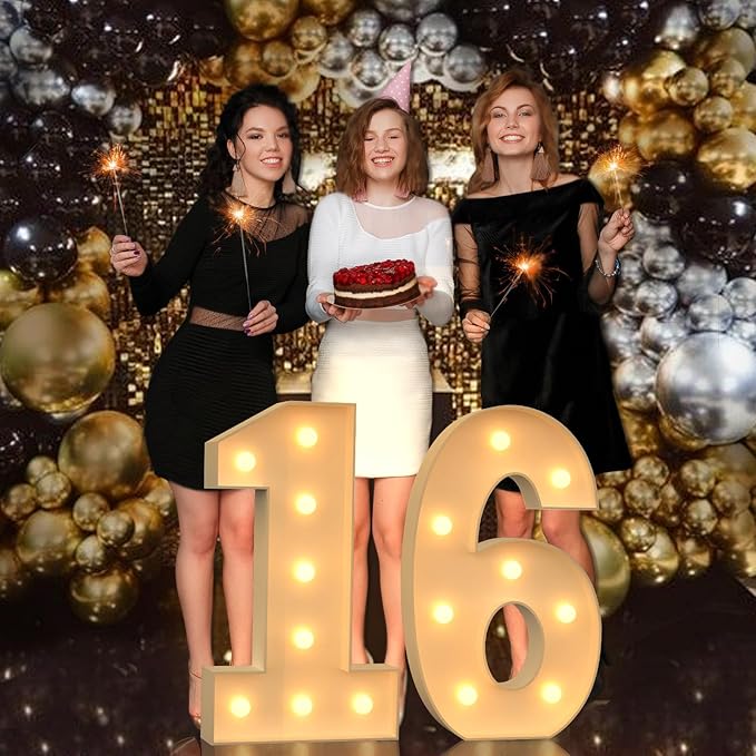 3FT Marquee Numbers, Light Up Numbers 3 for 3rd 13th 30th Birthday Decorations, Big Numbers for Party Decorations, Large Light Up Numbers for Party Decor DIY Pre-Cut Foamboad Mosaic Numbers