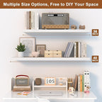 12 Inch Deep Floating Shelves for Wall 2 Pack Floating Shelfs Large Storage Space Wall Decor Display Shelf for Bathroom Living Room Bedroom Kitchen 23.8" W x 12" D x 1.2" H White