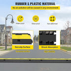 VEVOR Cable Protector Ramp, 4 Packs 2 Channels Rubber Modular Speed Bumps Rated 11000 LBS Load Capacity, Protective Wire Cord Ramp Driveway Rubber Traffic Speed Bumps Hump Cable Protector