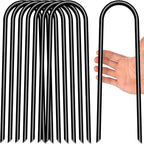 Heavy Duty Trampoline Stakes Anchors High Wind U Type Sharped Ends Safety Ground Anchors Galvanized Steel 11.8 inch for Soccer Goals,Tents and Garden Decorations