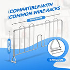 6 Pcs 18" W x 8" H Chrome Plated Steel Wire Shelf Divider, No Tool Metal Shelf Dividers for Wire Shelves for Kitchen, Bathroom, Pantry, Office Storage, Silver