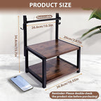 Label Holder for Rolls and Fan-Fold Labels - Wood Thermal Sticker Holder for Desktop with Hook,Shipping Label Dispenser Stand for Home Office and Small Businesses
