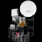 Jetec Hexagonal Jewelry Display Risers Hexagonal Market Display Risers Stands Acrylic Showcase Acrylic Stand for Jewelry Model Figures Decoration, 6 Sizes(Clear,6 Pieces)