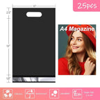 JinRuiKJ Poly Mailers with Handle 10x13 Inch 25 Pcs, Self Sealing Shipping Bags for Clothing, Easy to Carry Packaging Bags for Small Business - Pure Black