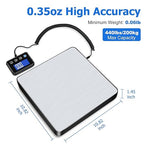 Shipping Scale, 440 lbs/0.35oz High Accurate Digital Postal Scale with Hold/Tare Function, Shipping Scale for Small Business, Packages, Luggage, Home Use, Battery & Charging Cable Include