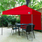 Eurmax USA NOMATTER ONE-Person Open&Close 10x10ft Pop Up Canopy Tent,Portable Shelter Canopy for Outdoor Events with 1 Removable Sidewall,Instant Canopies,Temporary Sunshade,Bonus 4 Sand Bags(Red)