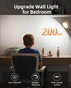 EZVALO LED Wall Mounted Lights, 5500mAh Rechargeable Wall Sconces Lamp, 3 Color Temps & Remote and Touch Control, 360°Rotation Dimmable Cordless Wall Light Burlywood (3 Pack)