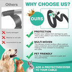 Dog and Cat Cord Protector 10ft - 3/8inch, Flexible Cable Sleeve for Easy Cord Management, Protects Cables from Pets Chewing, Ideal for USB, Power, Audio and Video Cords - Black