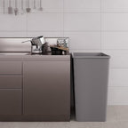 50 Gallon Gray Square Commercial Trash Garbage Can | Outdoor Office Restaurant School Kitchen
