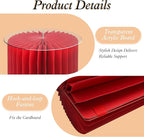 magalo Cylinder Stands for Party 5PCS Foldable Cardboard Columns Round Display Pedestal Stand Cylinder Tables for Wedding Birthday Baby Shower Dessert Cake Decoration-Red