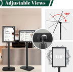 3Pcs Heavy Duty Pedestal Sign Holder for Display, 8.5 x 11 inches Adjustable Floor Standing Sign Holder with Weighted Base,Sign Stand for Indoor/Outdoor Advertising，Black