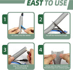 Split Wire Loom Tubing, Cable Protector Sleeve, Braided Cable Management for TV/Computer/Home Theater/Engine Bay, Cord Protectors from Pets No Chew (Grey, 3/4"-10ft)