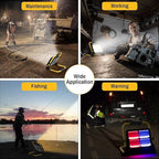 Solar Work Light Rechargeable Spotlight with Stand, MASMEJOR Rechargeable Worklight 12000mAh/ 10000LM/ 336 LEDs/ 4 Lighting Modes, LED Work Light for for Outdoor Camping, Yard, Garage, Hiking