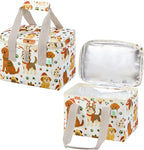 VENO 2 Pack Christmas Insulated Lunch Bag, Heavy Duty Insulated Grocery Bags, Small Cooler with Water-Resistant PP Exterior for Work, Picnic, Travel, Easy-Clean (Holiday Pups, 2 Pack)