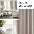 Black Out Linen Boho Curtains 72 Inch Long, Living/Bedroom Curtains 72 Inches Length 2 Panels Set Drapes for Window Energy Saving Noise Reducing Nursery (50" W x 72" L) Back Tab,Hook Belt