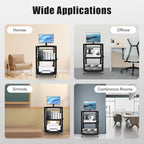 Mobile AV Presentation Cart Height Adjustable Computer Cart, Rolling Laptop Desk with Locking Wheels & Storage Shelf, for Home Office Classroom Video Projector TV Printers