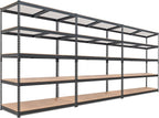 HOMEDANT 5 Tier Storage Shelves Adjustable Laminated Boltless Garage Metal Shelving Unit Heavy Duty Utility Rack Shelf Warehouse Pantry Closet Kitchen (3, (XL Deep) 48.1" W, Black)