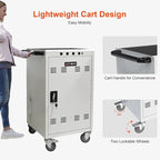 Laptop Charging Cart,35 Devices Tablet Storage Carts for pad Up to 16.3" Screen Size, Classroom Computer Mobile Charging Station for Pads, Chromebooks,Laptops, Security Storage(31+4 Bay-White)
