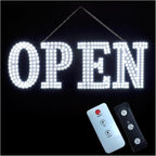 40"x14" Extra Large LED Open Signs for Business with Remote Controlled, 10 Levels Brightness Adjustable Unique Design Super Bright with Chain, High Visibility for Stores Bar Hotel Retail Shop Salon