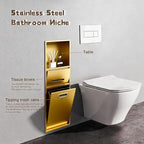Stainless Steel Shower Nich, 25.4X11.2IN Recessed Waterproof Bathroom Niche, Built-in Trash Can Alcove, Toilet Paper Toiletries Storage Rack for Kitchen Living Room Bedroom Hotel Residential