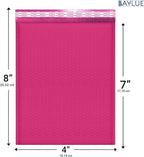 Hot Pink Small Poly Bubble Mailers 4x8 inch #000 | Self Seal Padded Envelopes | Cushioned Bubble Mailer | WaterProof trading card sports card | Lightweight mailing Shipping Bags | 500 Pack Bulk