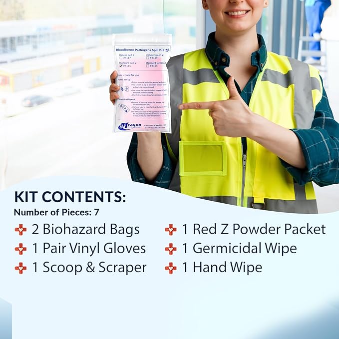 MFASCO Vomit & Bodily Fluid Clean Up Kit - Blood Spill Kits, Body Fluid Spill Kit - Comprehensive Cleanup Solution for Health Hazards and Ready First Aid Kit Spill Management