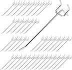 40Pcs 6" /150mm Stainless Steel Pegboard Display Hooks Bulk Set, Silver Garage Organization Peg Wall Hook Metal Slatwall Panel Hook Fit 1/8 and 1/4 Inch Pegboard for Retail