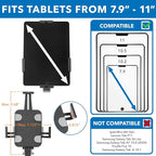 Mount-It! Universal Tablet Kiosk Stand, Anti-Theft Tablet Floor Stand with Lock for Business and Retail Use | Universal Fit for 7.9" to 11" iPad and Samsung Tablets, Height Adjustable, Black