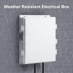 Outdoor Electrical Junction Box, ABS Water Resistant Enclosure with Internal Mounting Panel & Hinged Cover (13" H* 9.2" L* 3.7" W)