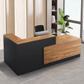 L-Shaped Reception Desk with Counter and Lockable Drawers and Storage Tall Modern Front Desk Reception Counter for Checkout Lobby Beauty Salon A Right 87inch/220cm