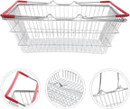 Mini Iron Shopping Basket with Handles Small Grocery Basket for Pretend Play and Storage for Boys