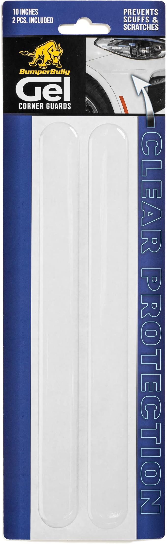 BumperBully Air - Corner Bumper Guards. Protects Your Front and Rear Bumpers from Scraps, dents and Damage - Clear Gel (10" Length)