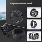 30 pcs Black Snap Bushing 5/8" (16 mm) Mounting Diameter, Plastic Cable Hole Grommets for Wiring, Round Nylon Snap in Locking Electrical Wire Cord Hose Tubing Bushings Grommets Protectors
