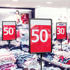 Retail Sign Holder for Display Indoor, Portable Signage Stand Double Sided Sale sign for Business Store Retail Market Vendor Advertising Trade Show Display (8.5x11, 6Pack)
