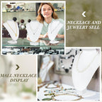 6 Pcs Necklace Display Stand Necklace Holder Jewelry Bust Display Stands for Selling Home Store Trade Shows Photography Props Retail(White,Velvet)