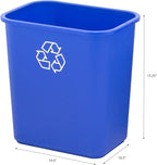 United Solutions 7 Gallon / 28 Quart Space Saving Recycling Bin, Fits Under Desk and Small, Narrow Spaces in Commercial, Kitchen, Home Office, and Dorm, Easy to Clean, (Pack of 2), Recycle Blue