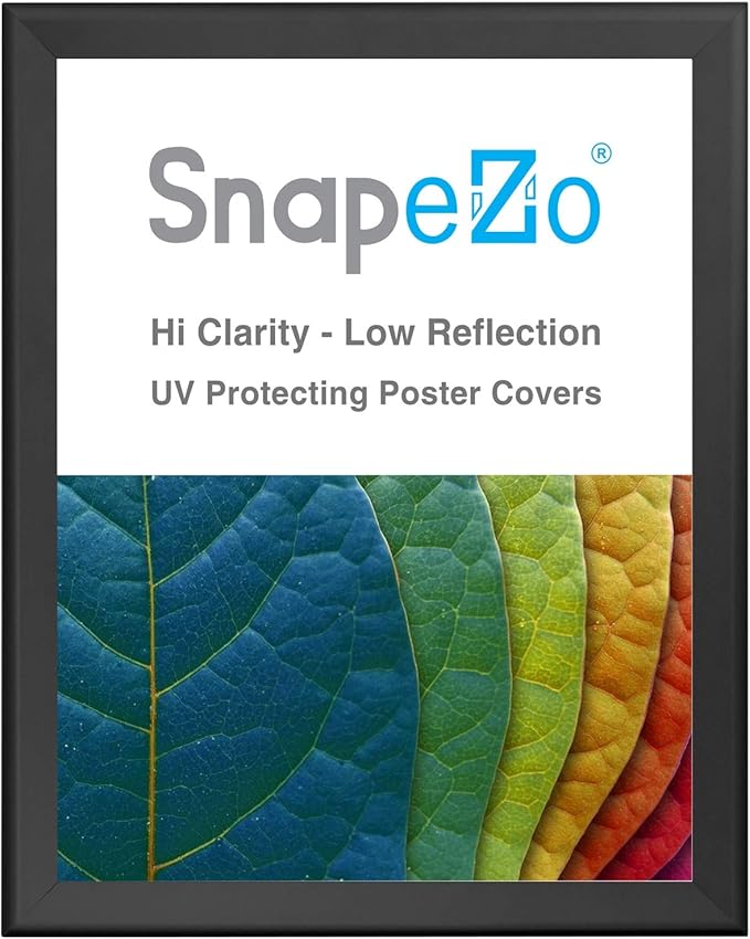 SnapeZo Poster Frame 30x40 Inches, WIDE Black 1.7 Inch Aluminum, Front-Loading Snap Frame, Wall Mounting, Wide Series