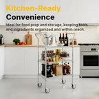 Northsky 3-Shelf Wire Utility Cart on Wheels, Chrome Finish Rolling Metal Shelving with Wheels, 550lb Capacity, 24" x 18" x 44.1", 3 Tier Rolling Cart for Kitchen Bar Storage Use