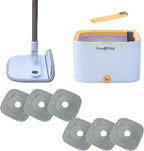 True & Tidy® TrueClean Mop and Bucket System Plus with New Easy Lift Inner Bucket, Self Wringing, Separates Clean from Dirty Water, Folding Mop Head, Dual Brush System, 6-pc Machine Washable Pads