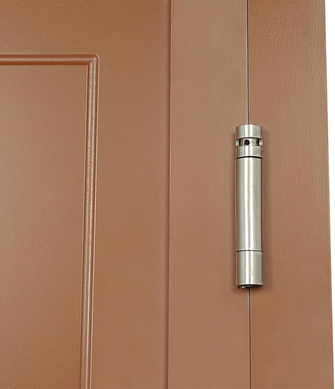 Solid Wood Interior Swing Door with Metal Hinges - Swinging Cafe Doors for Kitchen, Stairs, Bedroom Entrance & Partition (Brown, 47.2"X35.43")