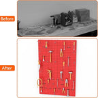 TORACK 3 PCS Metal Pegboard Panels(12x24 inch) for Wall Garage Tools Storage Pegboard System for Workbench, Modular Peg Board Tool Organizer Board Kit(Pack of 3, Red)