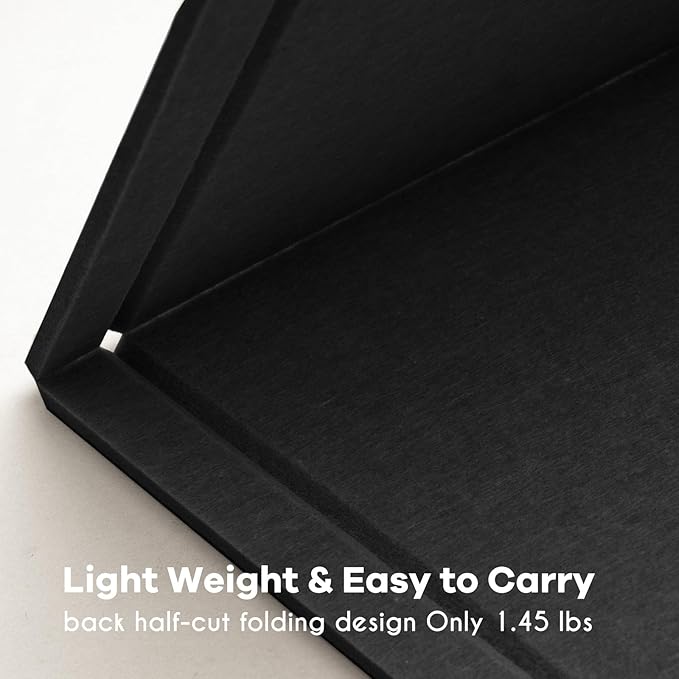 Bulletin Board, 36 x 24 inches Felt Board - Decorative Pin Board, Cork Board Alternative for Wall, 3' x 2' Foldable Self-Adhesive Vision Board Prayer Board with 20 Pushpins - Black