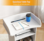 Podium Stand Portable,Mobile Pulpit Podium with Lockable Wheels,Wooden Hostess Stand Reception Desk with Adjustable Shelf and Storage Cabinet for Churches Conference School