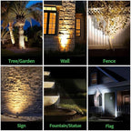 LED Spotlight, 3000K/4000K/5000K Adjustable Color Temperature Waterproof Outdoor Landscape Uplight, 12V AC/DC Wired Durable Aluminum ORB for Tree Garden Wall 4 Pack