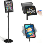 Sign Stand Sign Holder Stand Sign Stands for Display 8.5 x 11 Inches Pedestal Sign Holder 360° Rotation Adjustable Signage Stand for Business Exhibition, Restaurant, Supermarket (Black)